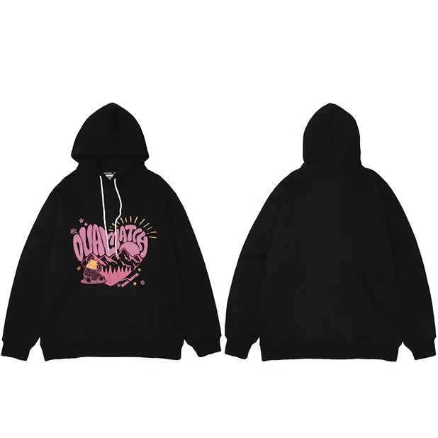 Hoodie Y2K Harajuku noir