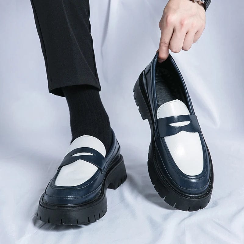 Loafers bleu en Cuir