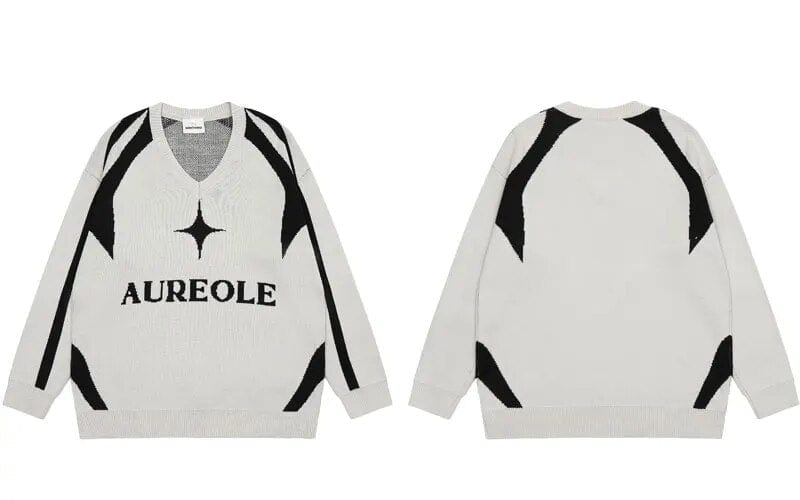 Pull blanc Retro