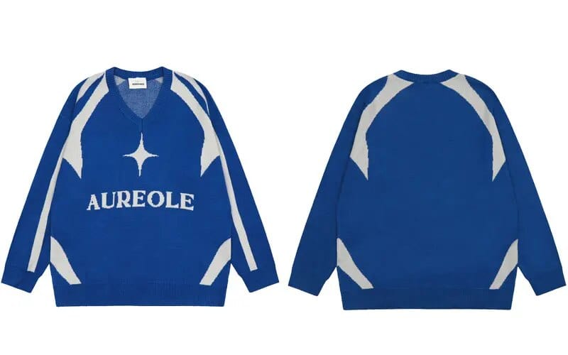 Pull bleu Retro