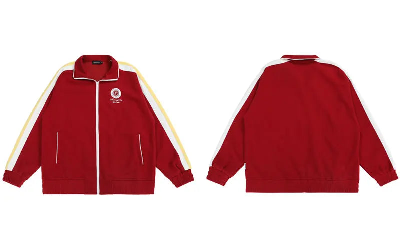 veste full zip y2k vintage rouge