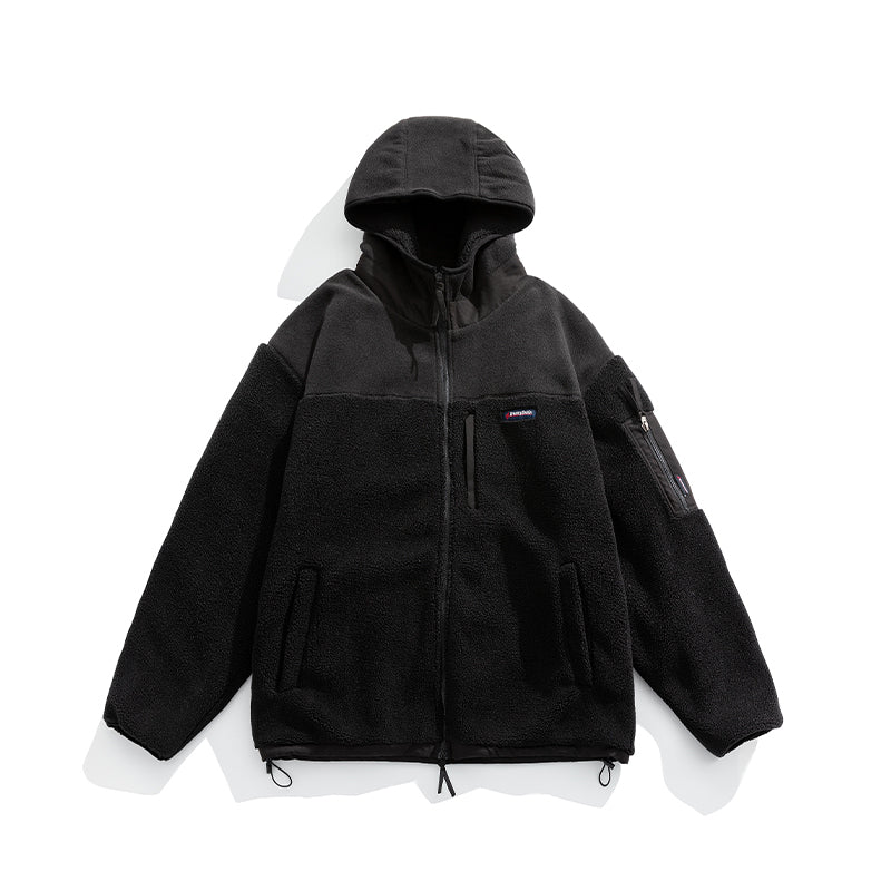 Veste Polaire à Capuche Homme noir