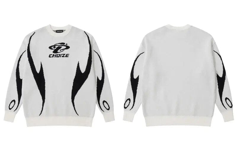 Y2K GorpCore Blanc / M Y2K Sweater Mens Y2K Sweater Mens | Y2K-GorpCore™